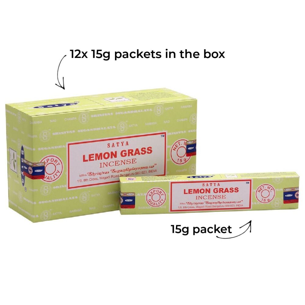 Lemon Grass Incense Sticks by Satya 12 x 15g packs