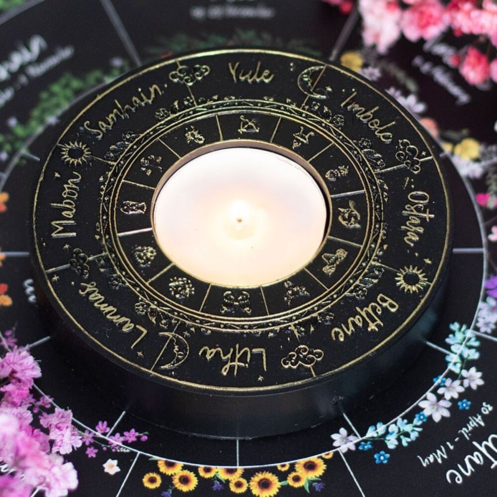 Wheel of the Year Tealight Candle Holder