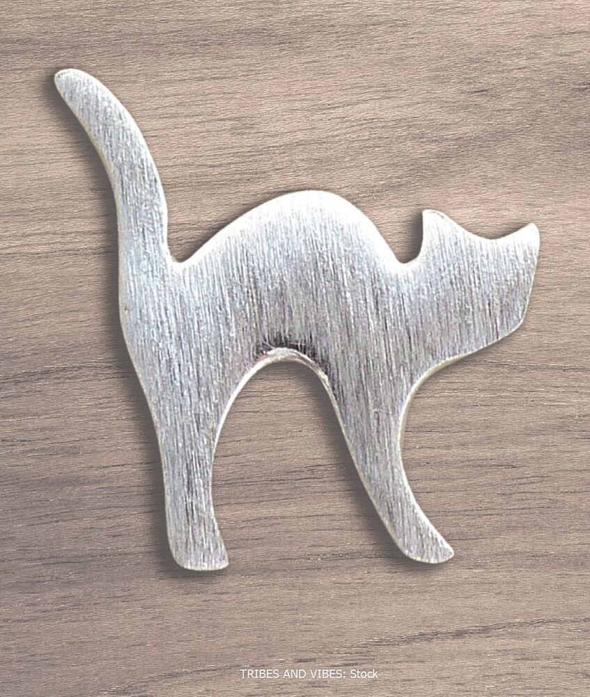Cat Silhouette Pendant, Sterling Silver