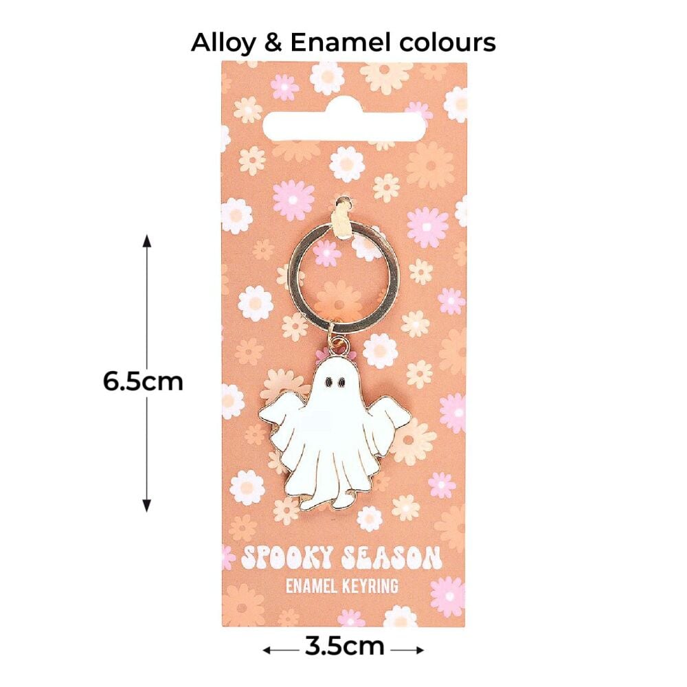 Spooky Season Groovy Ghost Keyring