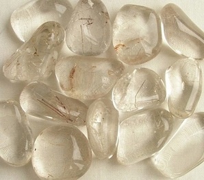 Quartz (Rutilated) Crystal Tumbled Stones, 20-25mm
