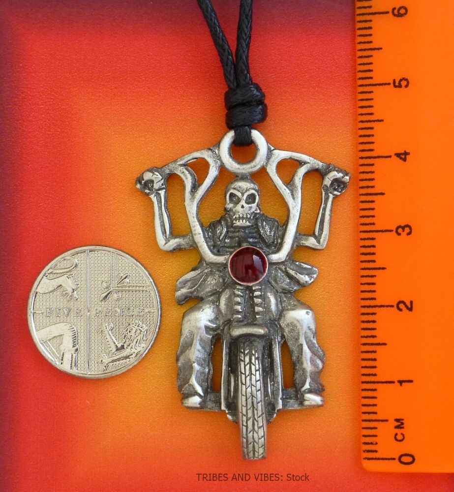 Skeleton Biker Ghost Rider Pendant Necklace - LAST ONE!