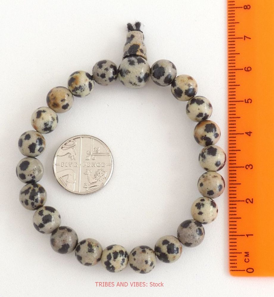 Jasper (Dalmatian) Bracelet Crystal Power Beads Mala