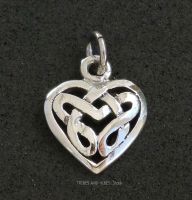 Celtic Knotwork Heart Charm Sterling Silver