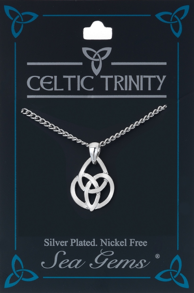 Triquetra Oval Knot Necklace (Silver Plate)