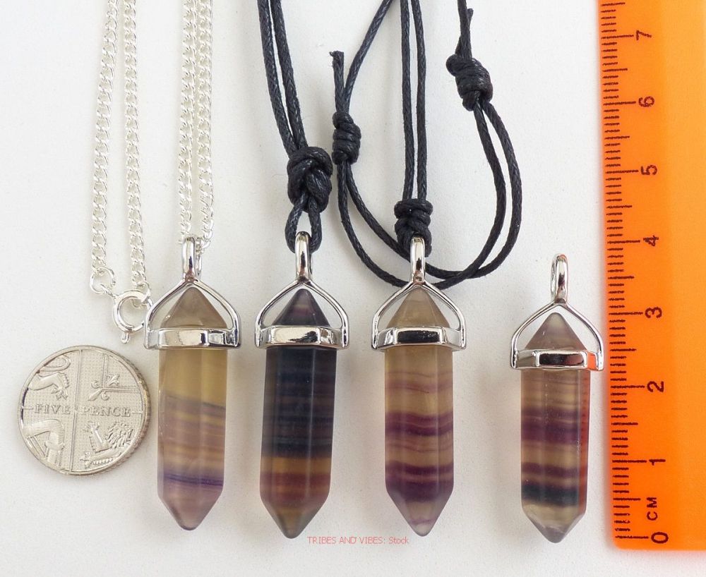 Fluorite (Pale) Crystal Point Pendant + Choice of Necklace