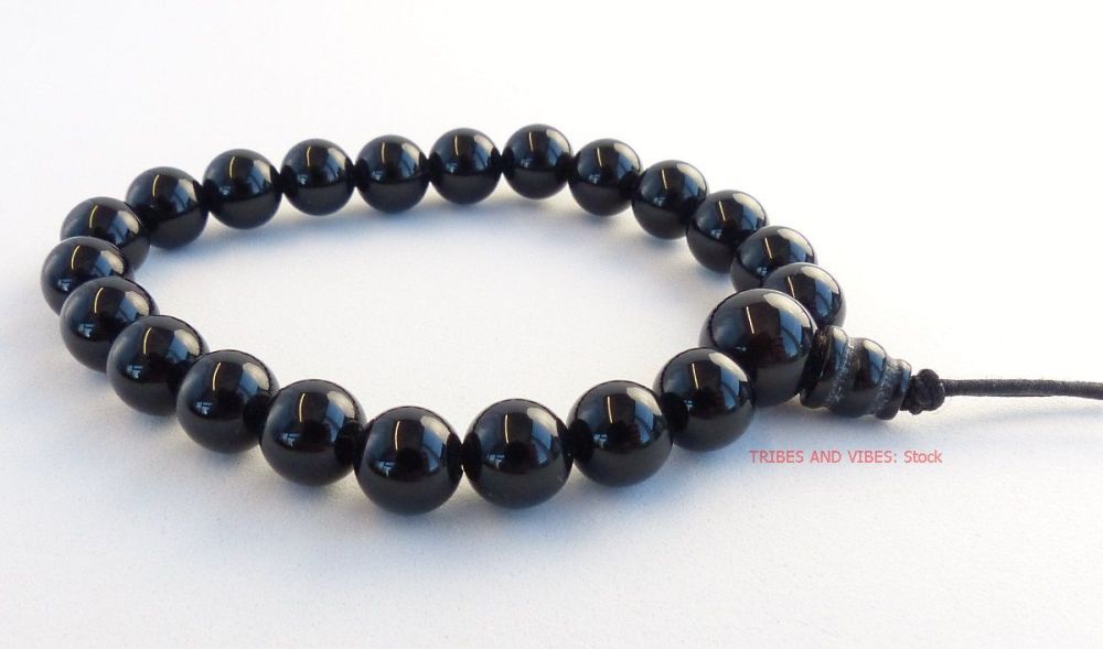 Onyx (black) Bracelet Crystal Power Beads Mala