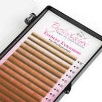 Eyebrow Extension Tray, Light Brown, Mix Lengths 4-8mm