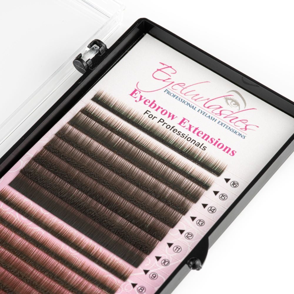 Eyebrow Extension Tray, 2 Colour Mix Dark Brown/Medium Brown, (or use for lower eyelid lashes) Mix Lengths 4-7mm SALE