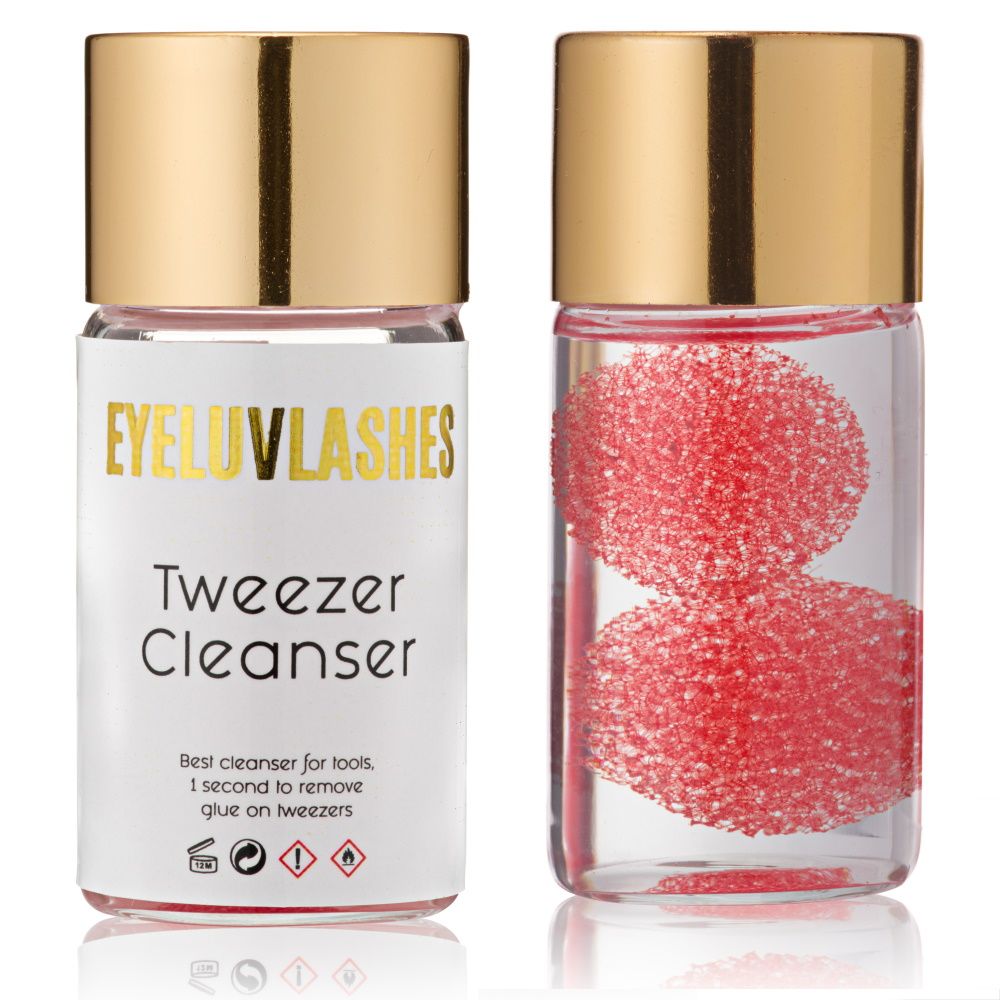 Eyelash Tweezer Cleanser (EYELUVLASHES) - Sponge Tweezer Cleaner - 20ml