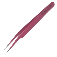 <!-- 000000040-->Pink Tweezers F Type for Eyelash Extensions Stainless Steel