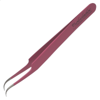<!-- 000000035-->Pink Tweezers Curved for Eyelash Extensions Stainless Steel