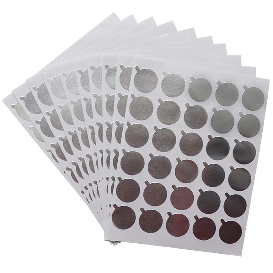 Jade Stone Cover Stickers (Round) Aluminium Foil Type - Large Pack 300 Individual Cover Stickers