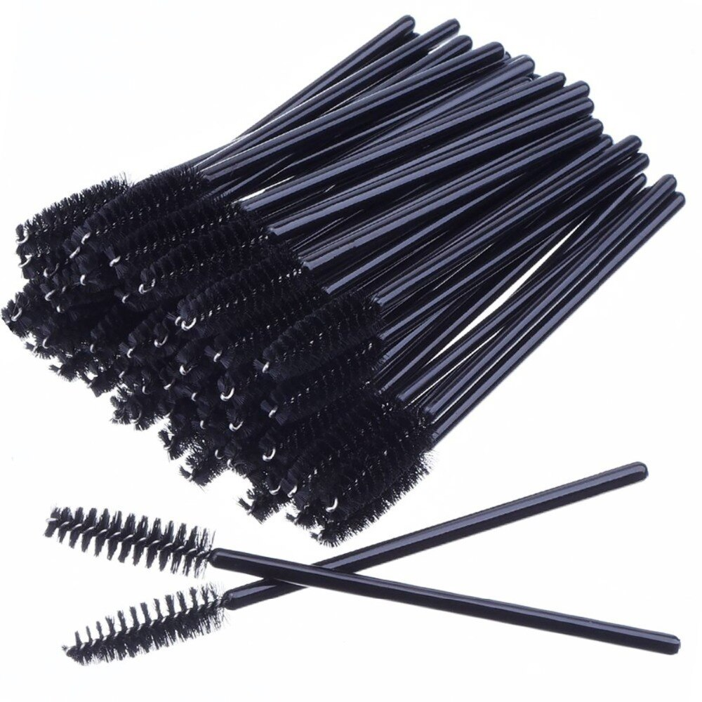 Brushes - Pack of 50 Disposable Mascara Brushes for Eyelash Extensions Blac
