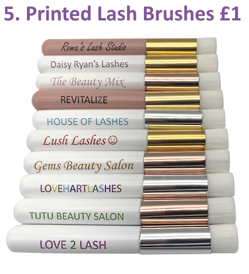 printed lash cleanser personalised brushes