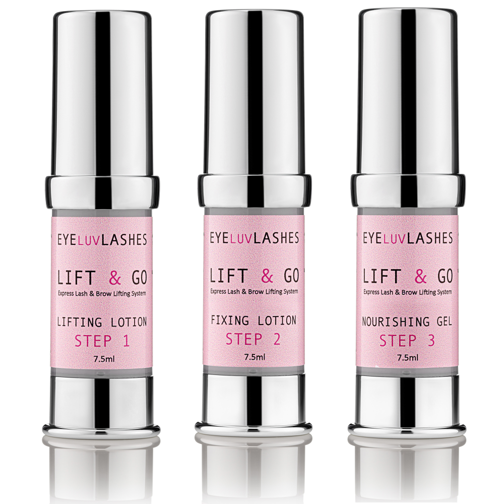 Lash 'Lift & Go' Lotion Set - Lotions 1, 2 & 3 - Airless Pump Bottles 3 x 7.5ml Lash Lift Brow Lamination