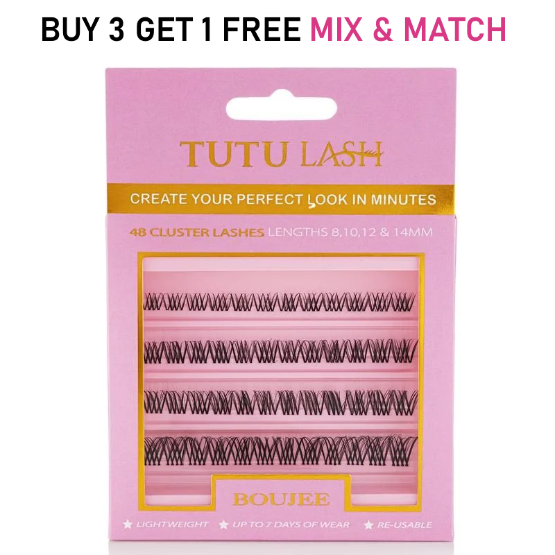 TUTU LASH Boujee Cluster Lashes 48 Lash Cluster Box, Re-usable clusters, st