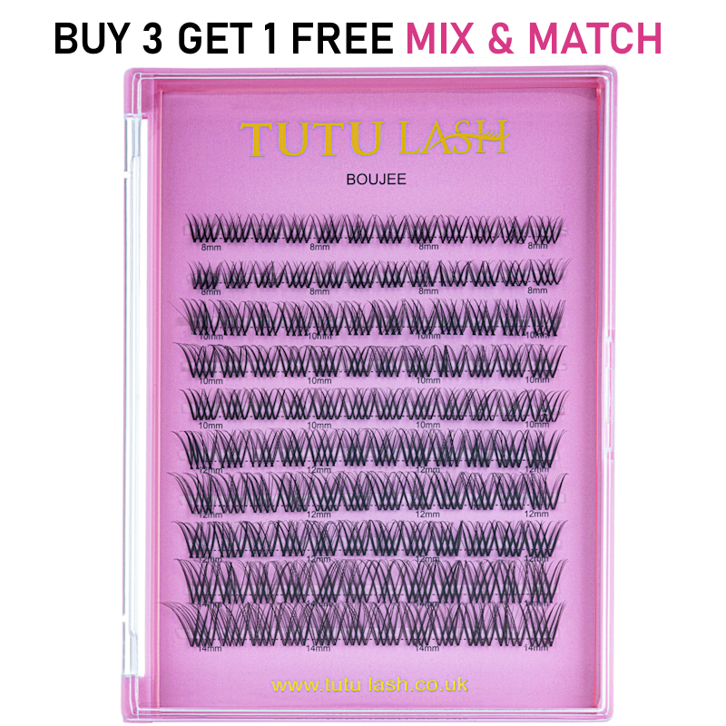 NEW XL SIZE TUTU LASH Boujee Cluster Lashes 120 Lash Cluster Box, Re-usable clusters, strong bonding up to 7 Days of wear at a time, lightweight.