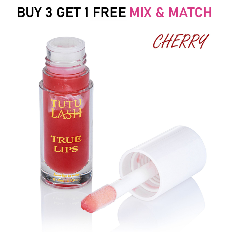 TUTU LASH (CHERRY SHADE) True Lips Lip Plumping Lip Gloss Oil Gloss Tingling Hydrating Moisturising Vegan
