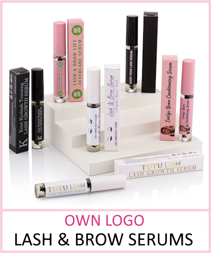 own logo lash and brow serums
