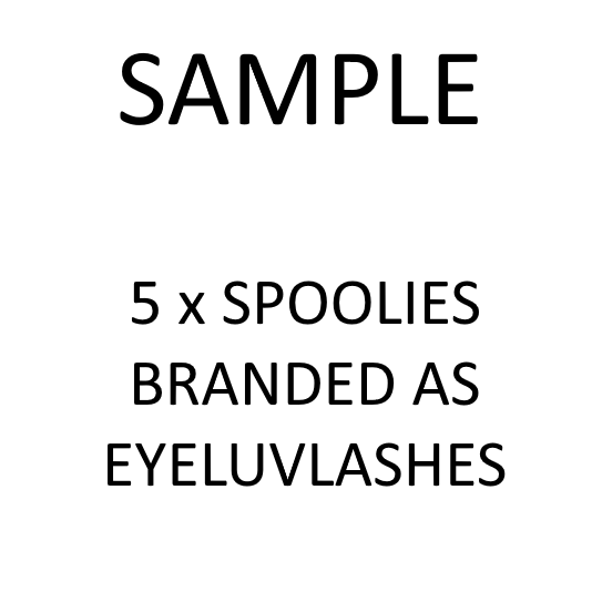 Sample - 5 x Eyeluvlashes Branded Spoolies Tube and Mascara Brush - BRANDED