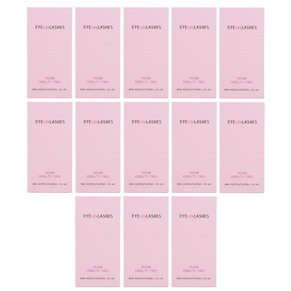 Bundle Box No.34 - 13 x Silk Cardboard Trays C CURL 0.10 VOLUME & MIX 12 Line Lash Trays - See description for details