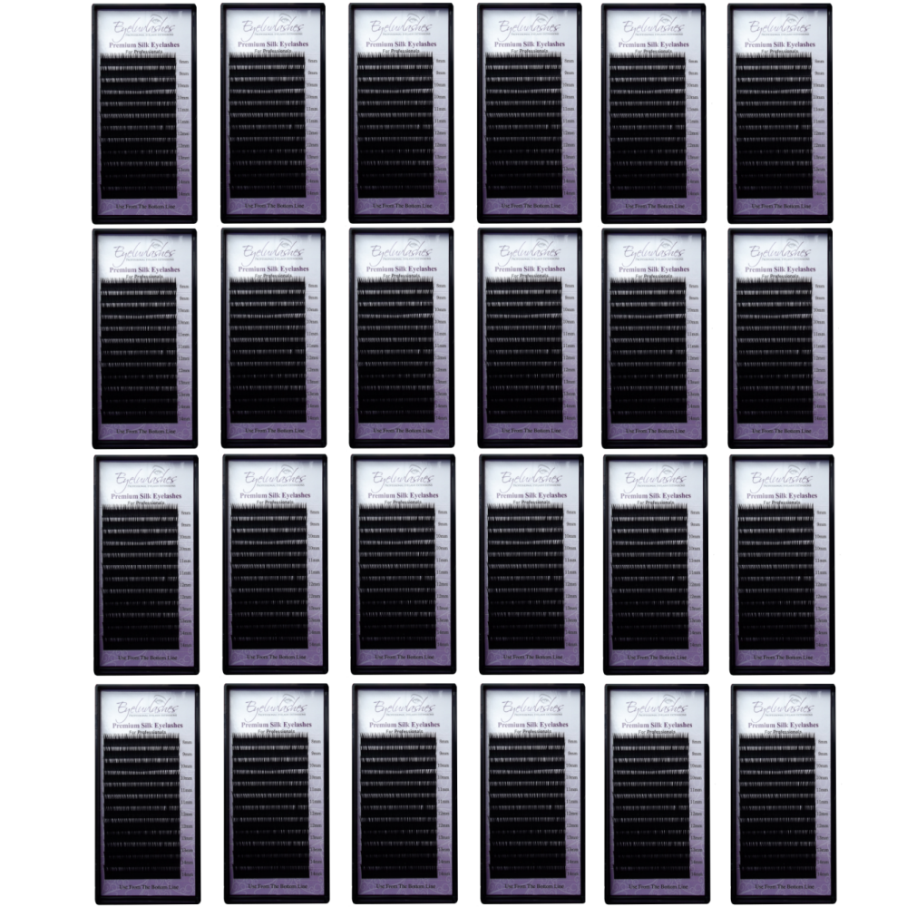 Bundle Box No.36 - 24 x Silk C Curl Volume 0.05 Lash Trays 16 Line - See description for details
