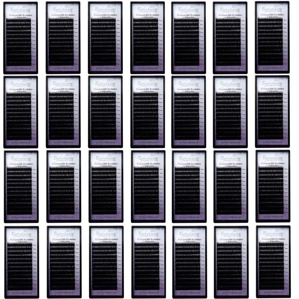 Bundle Box No.47 - 28 x Silk C Curl Mega Volume 0.03 Lash Trays 16 Line - See description for details