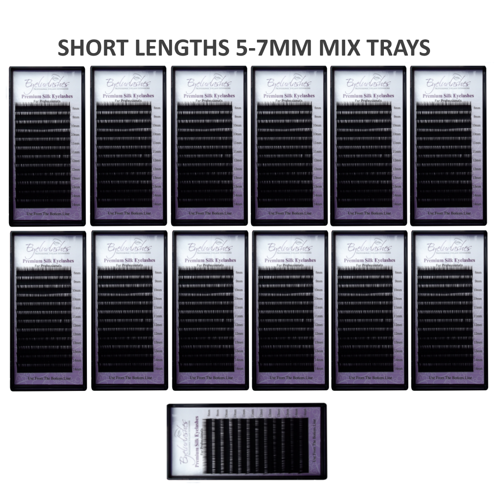 Bundle Box No.52 - 13 x SHORT LOWER LASHES 5-7MM MIX LENGTH CC CURL- See description for details
