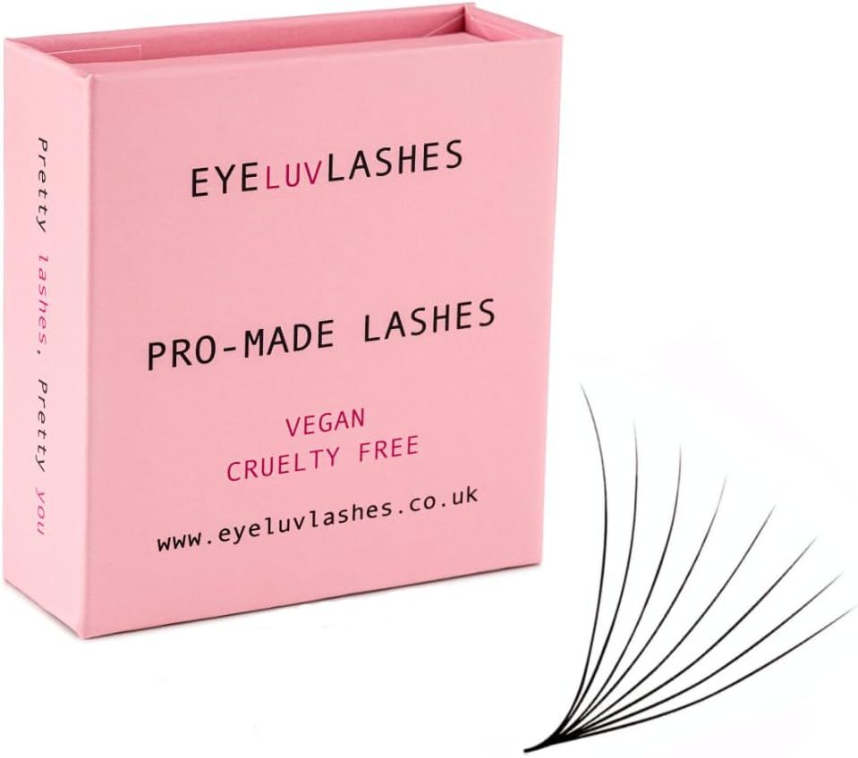 8D Eyelash Pro Made Lashes 500 x Loose Fans (SALE PREVIOUS PACKAGING) Handmade Lash Fans Pointed Base Promade Lashes Individual