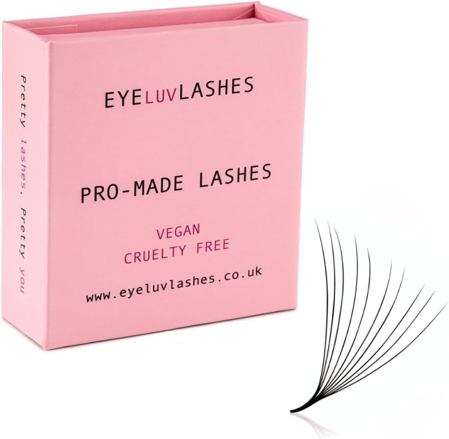 10D Eyelash Pro Made Lashes 500 x Loose Fans (SALE PREVIOUS PACKAGING) Handmade Lash Fans Pointed Base Promade Lashes Individual