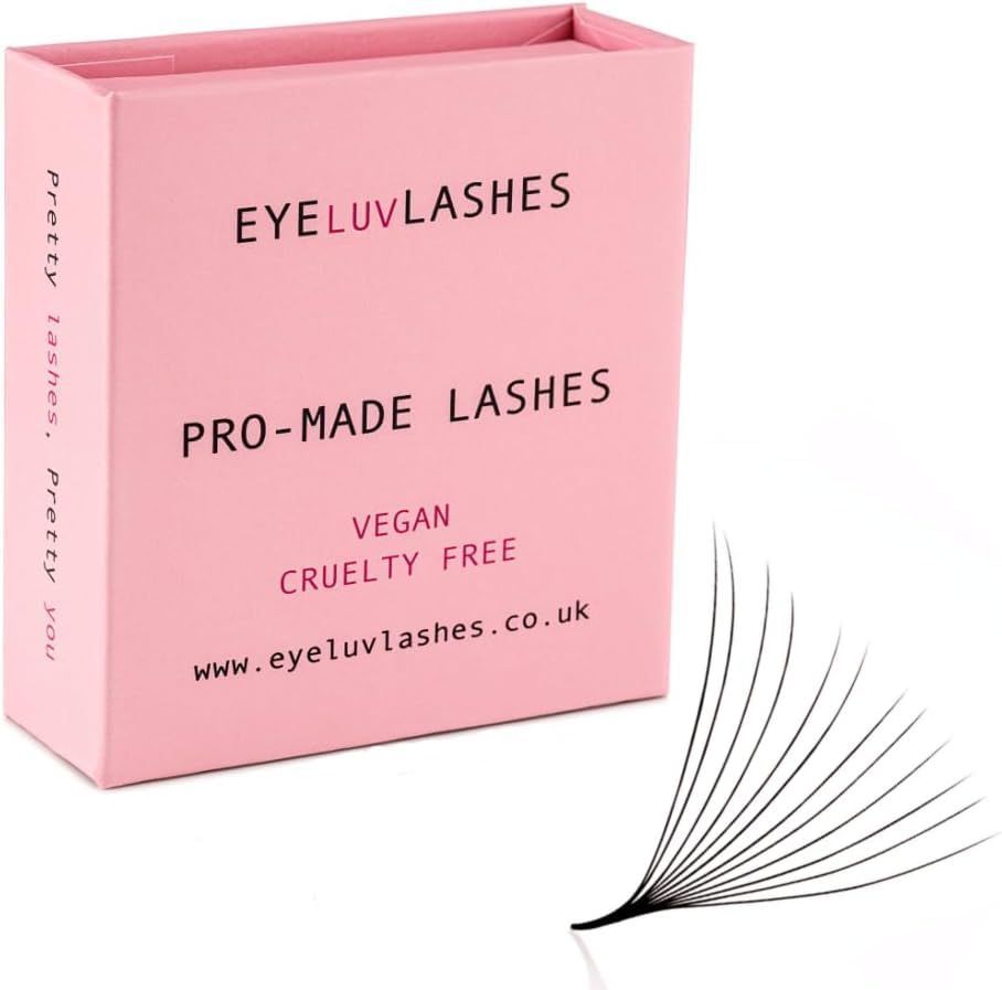 12D Eyelash Pro Made Lashes 500 x Loose Fans (SALE PREVIOUS PACKAGING) Handmade Lash Fans Pointed Base Promade Lashes Individual