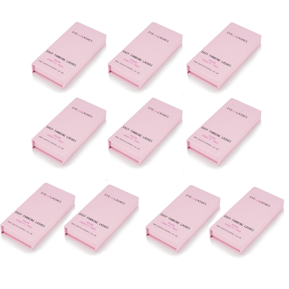 Bundle Box 145 - 10 x EASY FAN C 0.05 (Mix/14/15) Cardboard Lash Trays - See description for details