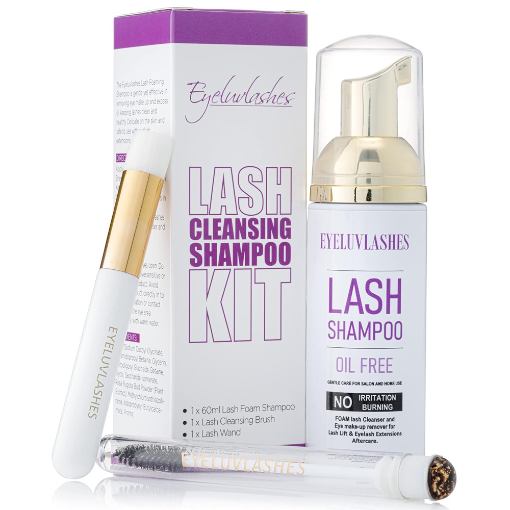 20 x Lash Shampoo Kit (£4.50 each) with Lash Cleanser Brush & Lash Spoolie Foaming Cleanser Vegan Cruelty Free Eyelash Extensio