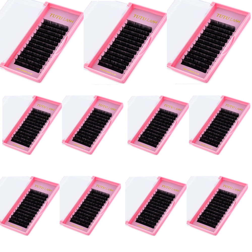 Bundle Box 506 - 11 x C CURL 0.03 0.05 0.07 VOLUME MINK TUTU LASH TRAY (Mix/8/10/11/12/14/15/16/17) - See Description for Details