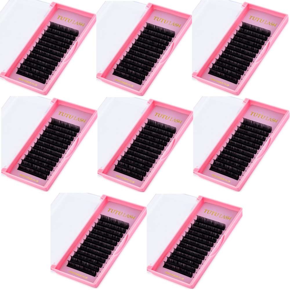 Bundle Box 510 - 8 x C CURL 0.20 CLASSIC MINK TUTU LASH TRAY (9/12/13/14/15/16/17) - See Description for Details