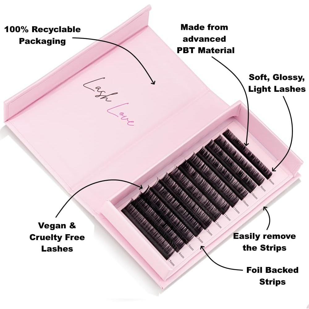 Bundle Box 606 - MISCELLANEOUS 8 TRAYS EASY FAN CASHMERE SILK Lash Trays - See description for details