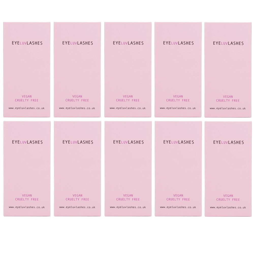 Bundle Box No.607 - 10 x Silk Cardboard Trays DD CURL 12 Line Lash Trays - See description for details