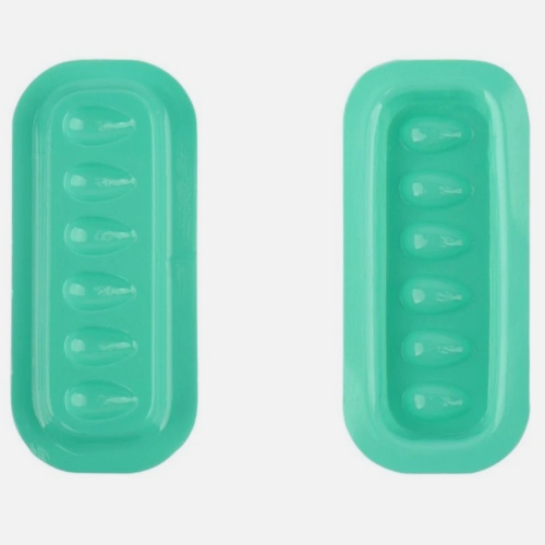 Pack of 50 Eyelash Adhesive Holders Green Sticky Back for holding lash glue - 6 adhesive holes per holder