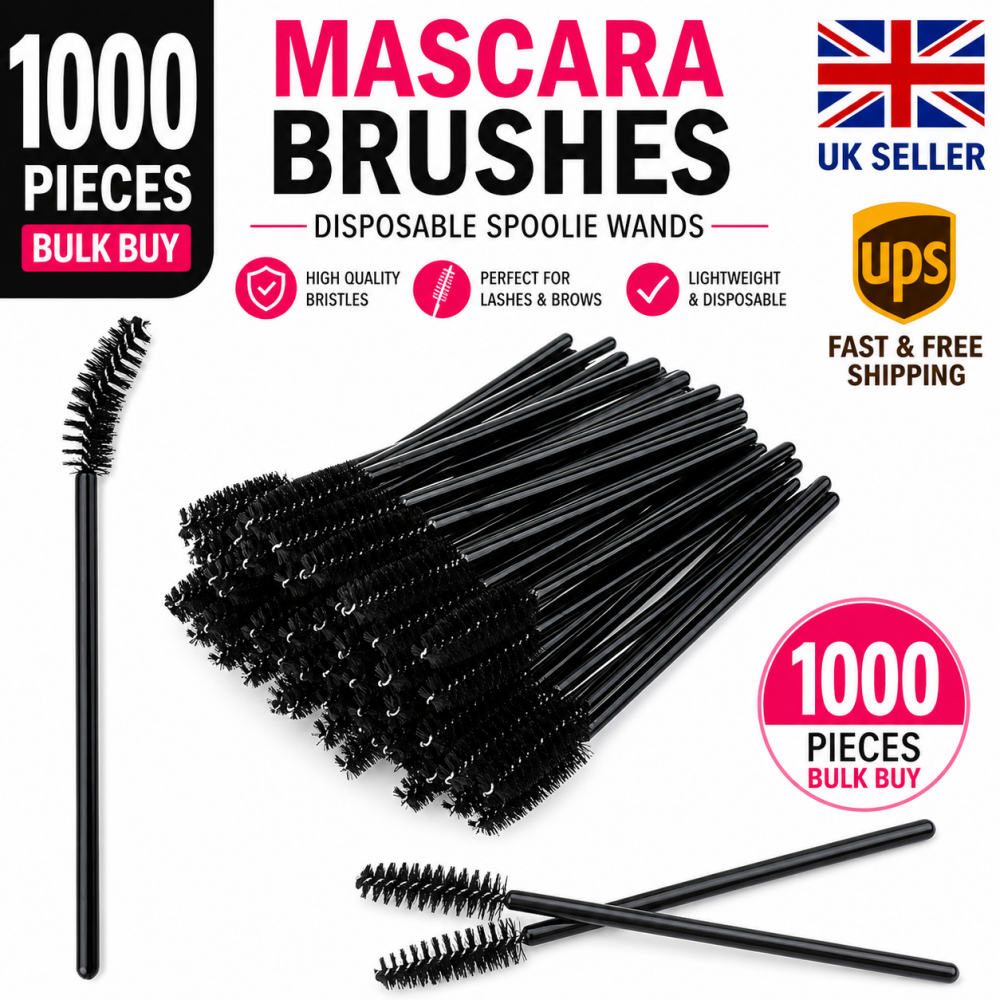 Bundle Box 2 - 1000 Disposable Mascara Brushes Spoolie Wands Lash Extension Brushes UK