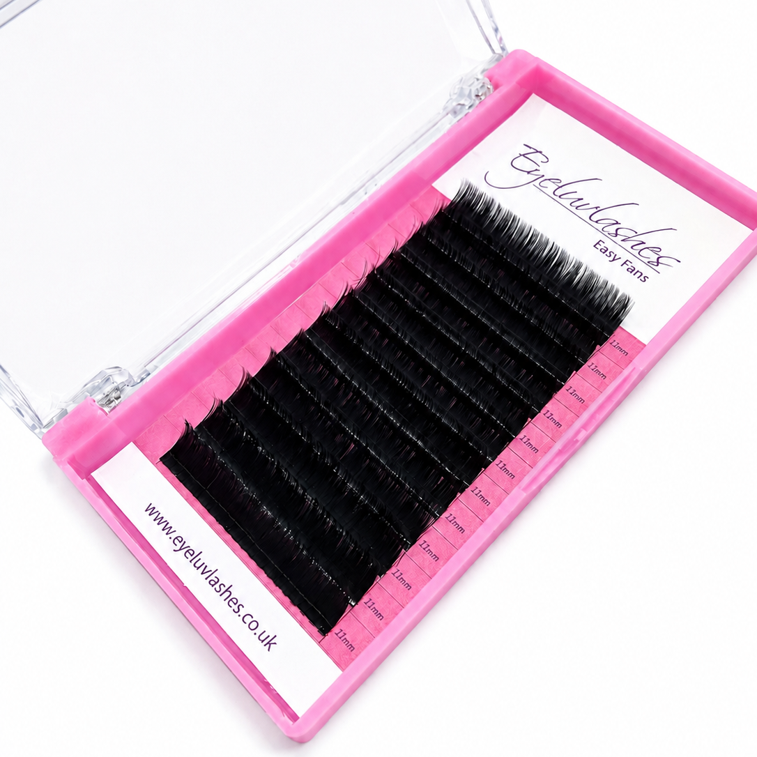 Bundle Box 901 - 8 x EASY FAN C 0.07 (8/9/10/11/12/13/14) Jet Black Easy Fanning Lash Trays - See description for details