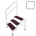 Deluxe freestanding 3 tread step and handrail
