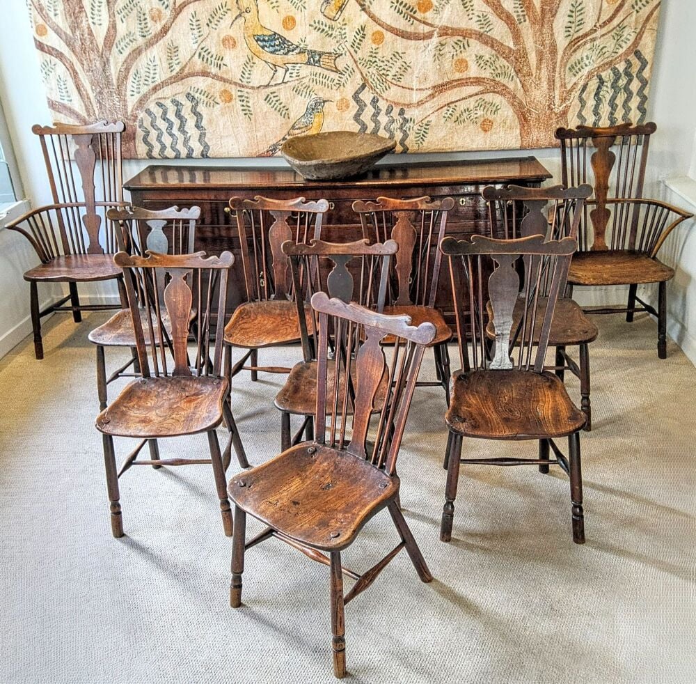 Set of Eight Windsor chairs