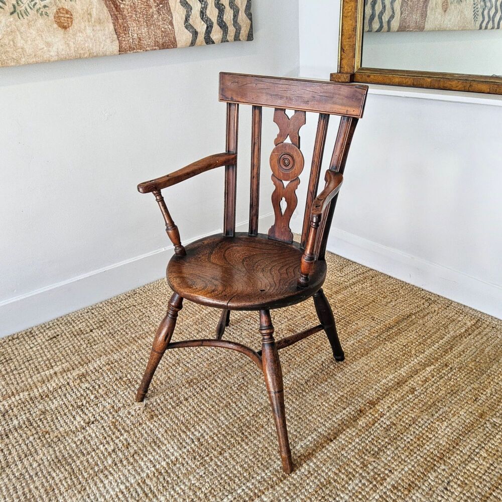 Yew wood armchair