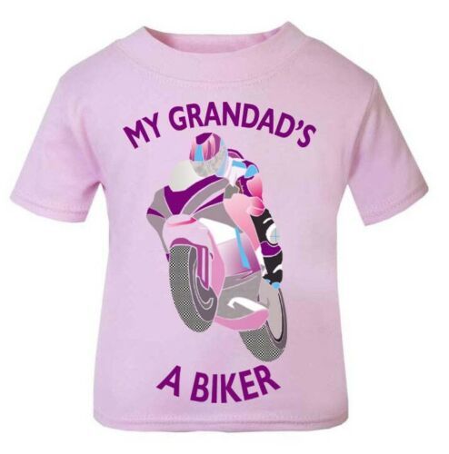 My Grandad is a biker motorcycle toddler baby childrens kids t-shirt 100% c