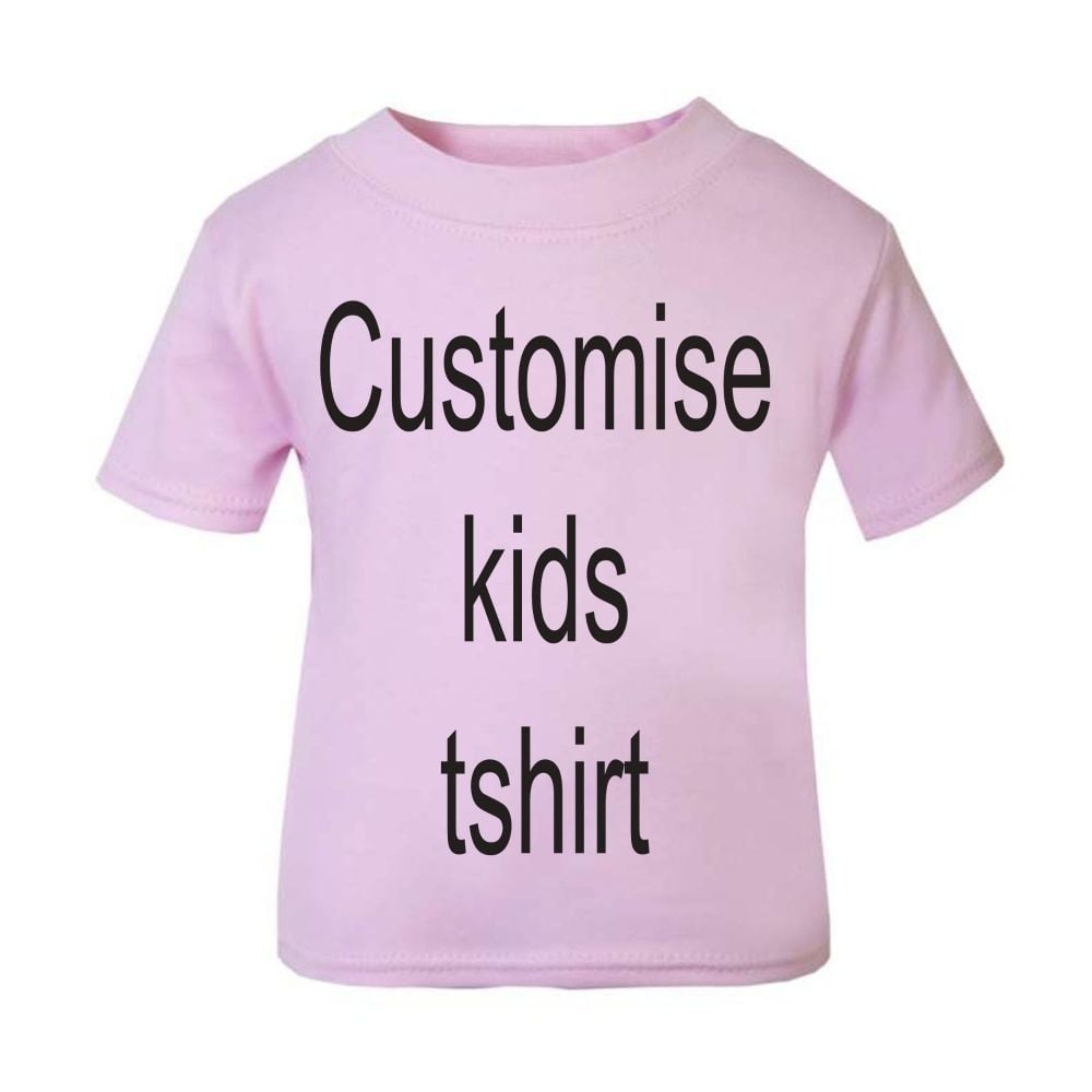 1-Personalised kids childrens pink t shirt 