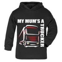 Z -My Mum's A Trucker black hoodie kids boy girl Lorry HGV Volvo Scania Iveco