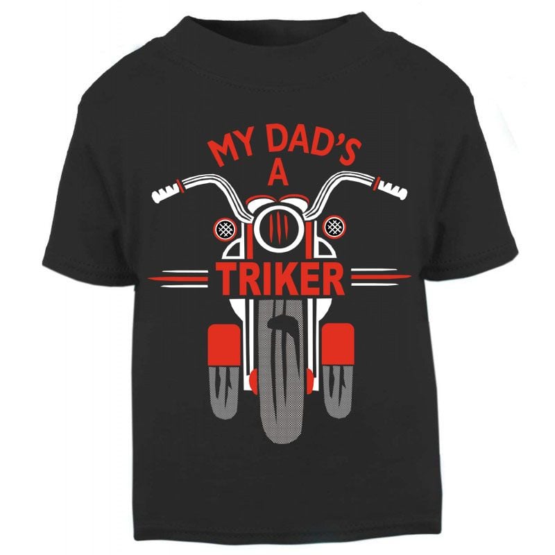 F-My Dad is a biker triker trike toddler baby childrens kids t-shirt 100% cotton