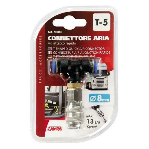 Truck lorry HGV quick push fit connector air line T shaped connector 8mm 