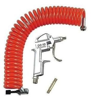 Truck lorry air dust gun airline with 5m long coil hose supplied & connector